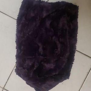 PEACE and PEARLS Infinity Scarf Buttery Soft Luxurious Faux Fur purple